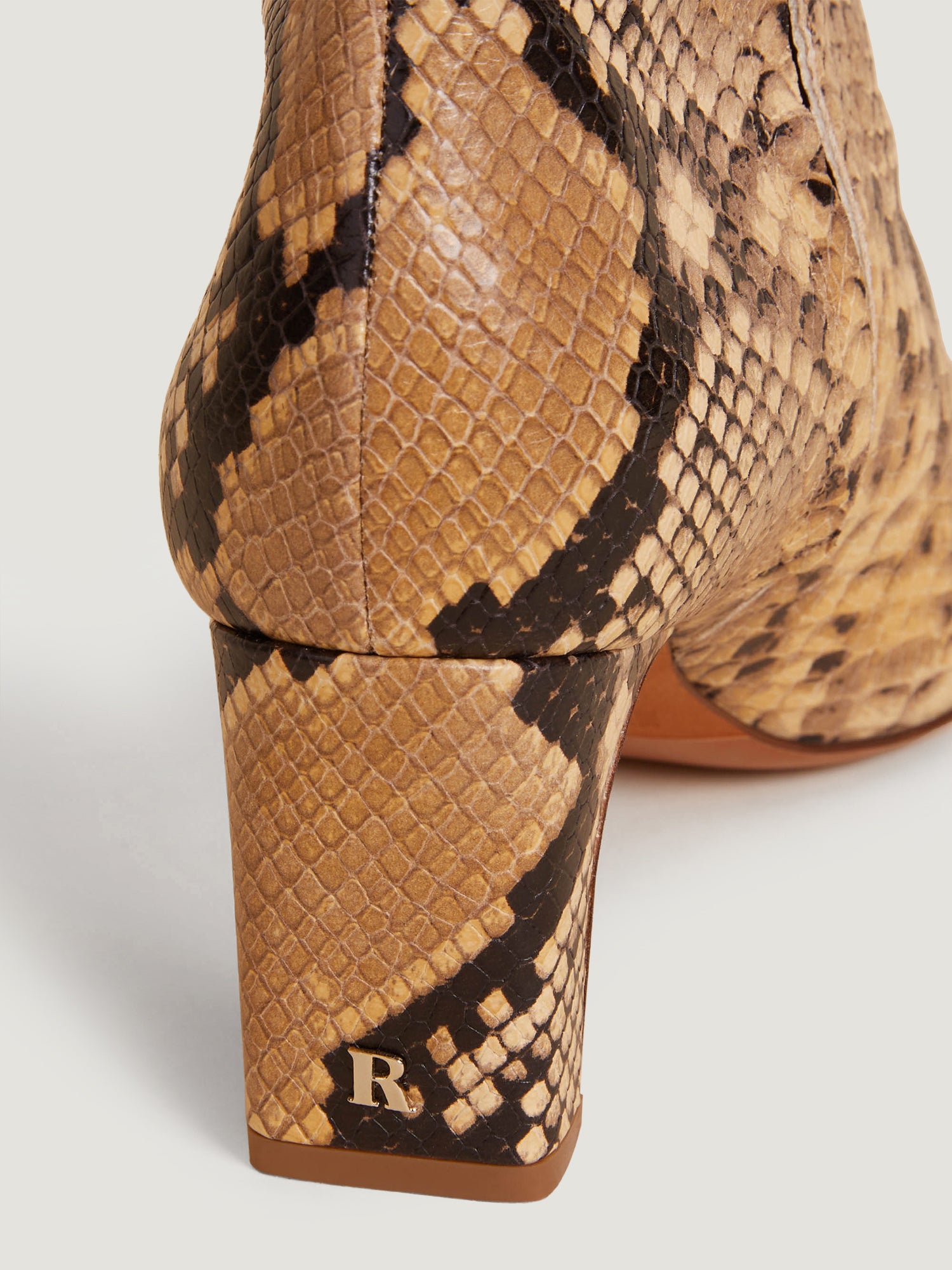 Bottines cuir fa on python Rouje