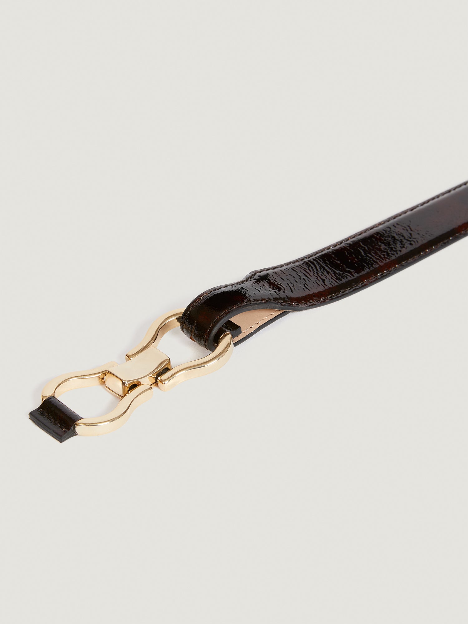 Ceinture en cuir vernis ecaille de tortue Rouje