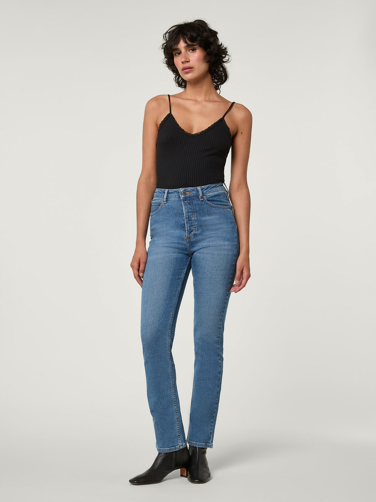 Jean slim taille haute indigo Rouje